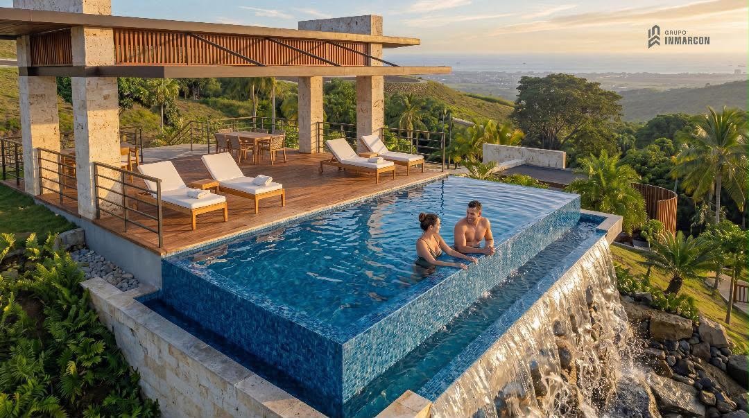 Render de piscina infinity proyectada en Haciendas Horizonte